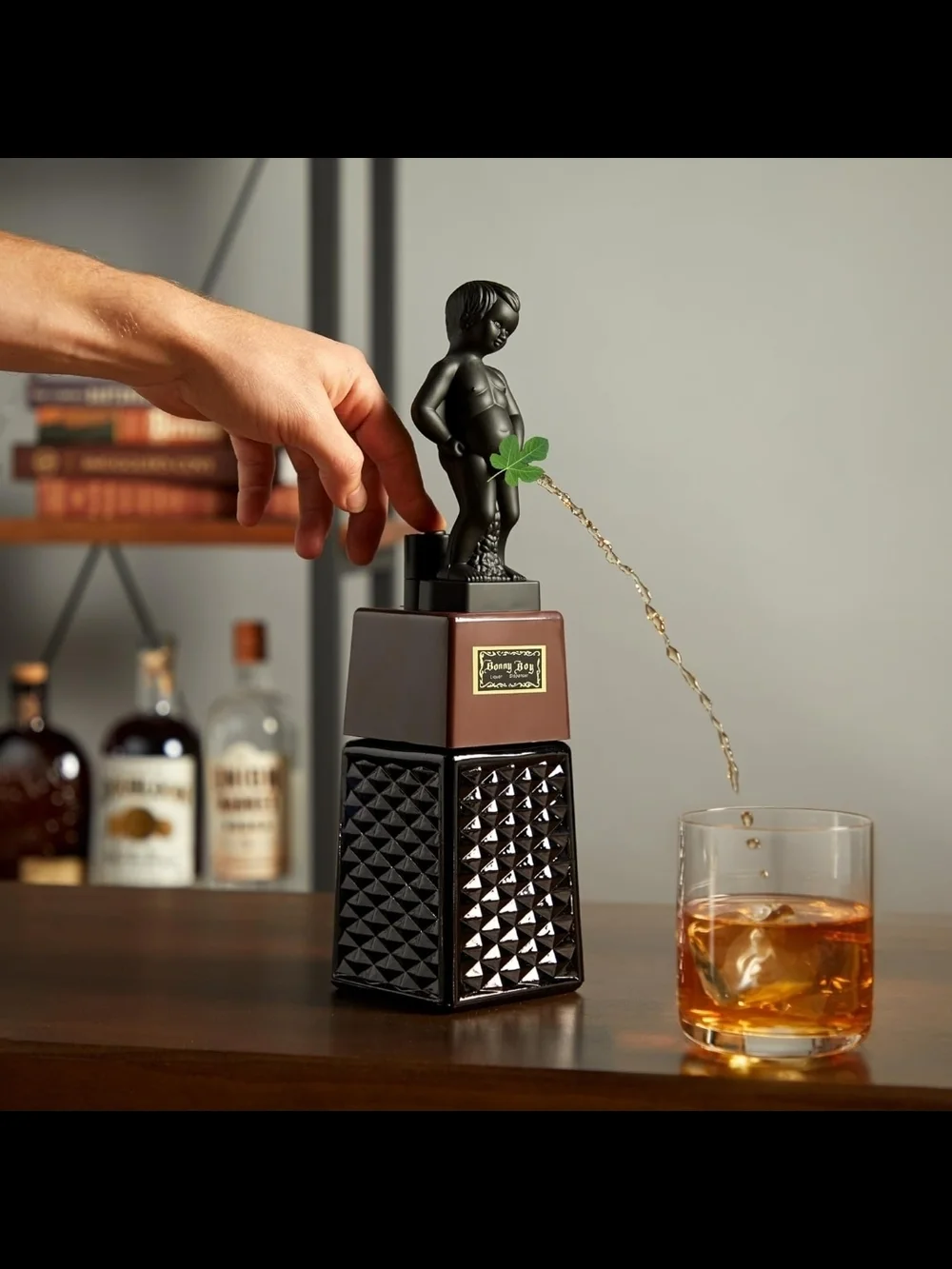 Liquor Dispenser, Novelty Drink Dispenser for Whiskey,‎ Bourbon, Bonny Boy OPEN